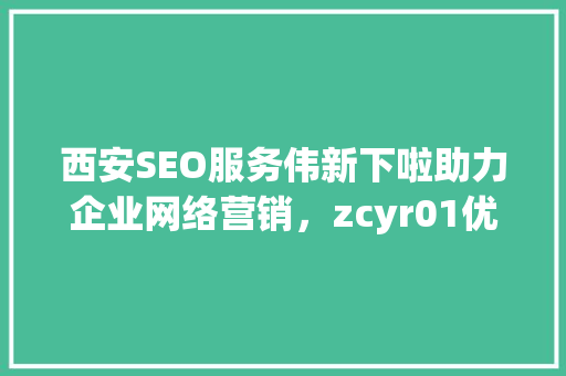 西安SEO服务伟新下啦助力企业网络营销，zcyr01优化方法