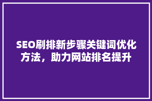 SEO刷排新步骤关键词优化方法，助力网站排名提升