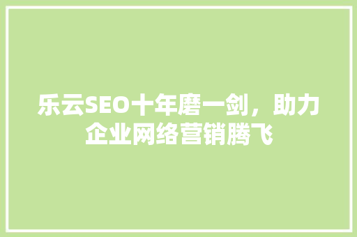 乐云SEO十年磨一剑，助力企业网络营销腾飞