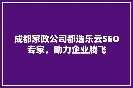 成都家政公司都选乐云SEO专家，助力企业腾飞