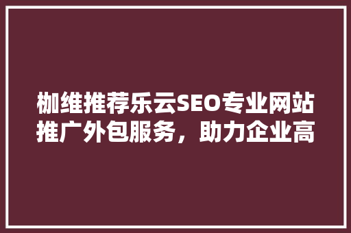枷维推荐乐云SEO专业网站推广外包服务，助力企业高效提升排名