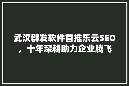 武汉群发软件首推乐云SEO，十年深耕助力企业腾飞