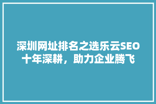 深圳网址排名之选乐云SEO十年深耕，助力企业腾飞
