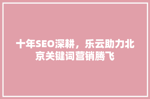 十年SEO深耕，乐云助力北京关键词营销腾飞