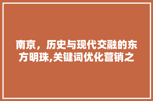 南京，历史与现代交融的东方明珠,关键词优化营销之旅