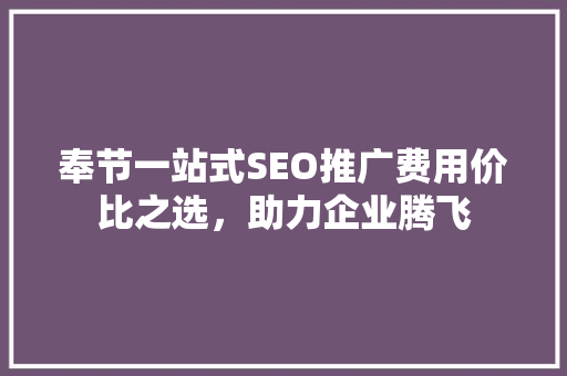 奉节一站式SEO推广费用价比之选，助力企业腾飞