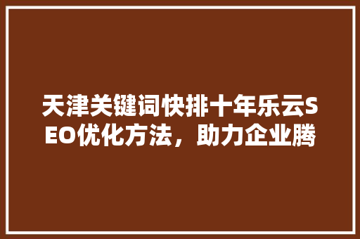 天津关键词快排十年乐云SEO优化方法，助力企业腾飞