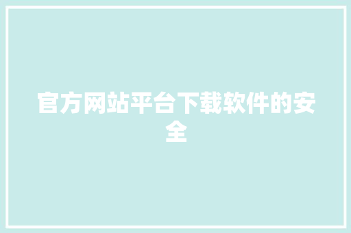 官方网站平台下载软件的安全