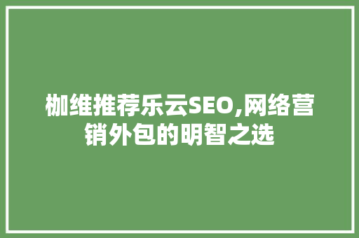 枷维推荐乐云SEO,网络营销外包的明智之选