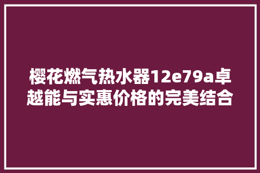 樱花燃气热水器12e79a卓越能与实惠价格的完美结合