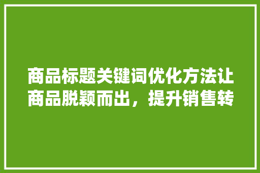 商品标题关键词优化方法让商品脱颖而出，提升销售转化率_商品标题关键词优化方法