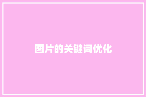 图片的关键词优化