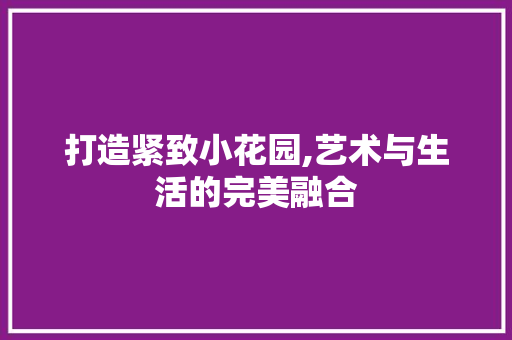 打造紧致小花园,艺术与生活的完美融合