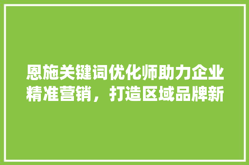 恩施关键词优化师助力企业精准营销，打造区域品牌新名片_恩施关键词优化师