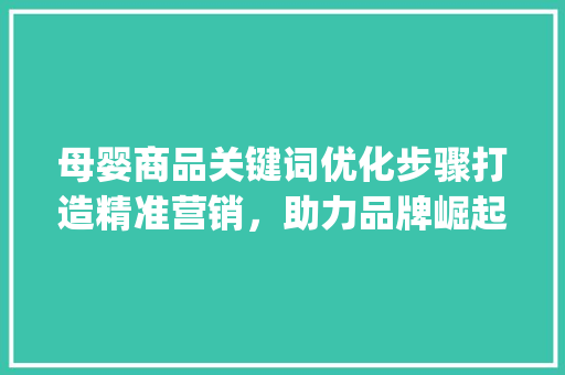 母婴商品关键词优化步骤打造精准营销，助力品牌崛起_母婴商品关键词优化
