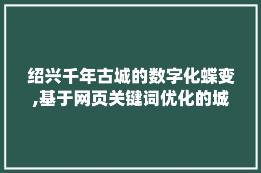 绍兴千年古城的数字化蝶变,基于网页关键词优化的城市形象塑造_绍兴网页关键词优化