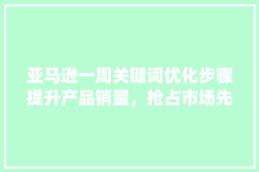亚马逊一周关键词优化步骤提升产品销量，抢占市场先机_亚马逊一周关键词优化 项目报告