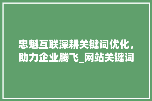 忠魁互联深耕关键词优化，助力企业腾飞_网站关键词优化忠魁互联