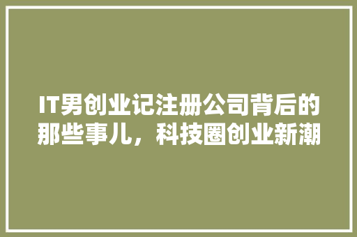 IT男创业记注册公司背后的那些事儿，科技圈创业新潮流！ MySQL