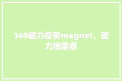 360磁力搜索magnet，磁力搜索器