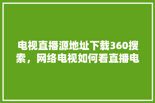 电视直播源地址下载360搜索，网络电视如何看直播电视