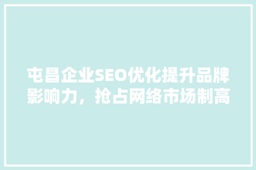 屯昌企业SEO优化提升品牌影响力，抢占网络市场制高点