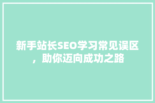 新手站长SEO学习常见误区，助你迈向成功之路