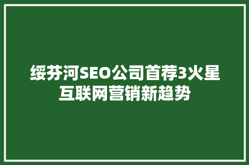绥芬河SEO公司首荐3火星互联网营销新趋势