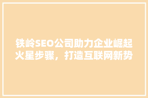 铁岭SEO公司助力企业崛起火星步骤，打造互联网新势力