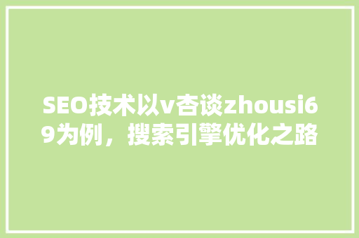 SEO技术以v杏谈zhousi69为例，搜索引擎优化之路