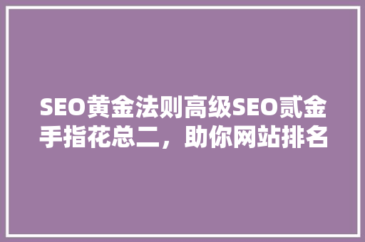 SEO黄金法则高级SEO贰金手指花总二，助你网站排名一路飙升