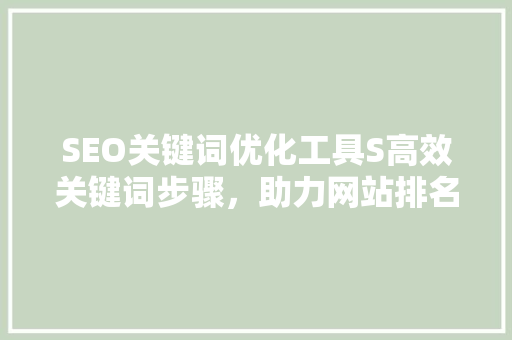 SEO关键词优化工具S高效关键词步骤，助力网站排名提升