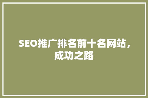 SEO推广排名前十名网站，成功之路