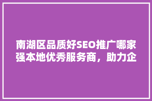 南湖区品质好SEO推广哪家强本地优秀服务商，助力企业互联网营销新高度