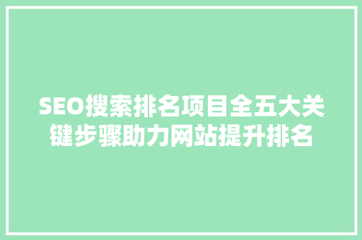 SEO搜索排名项目全五大关键步骤助力网站提升排名