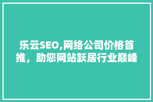 乐云SEO,网络公司价格首推，助您网站跃居行业巅峰