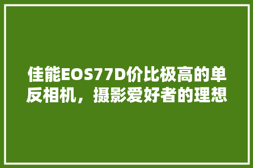 佳能EOS77D价比极高的单反相机，摄影爱好者的理想选择