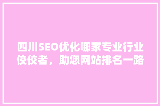 四川SEO优化哪家专业行业佼佼者，助您网站排名一路飙升