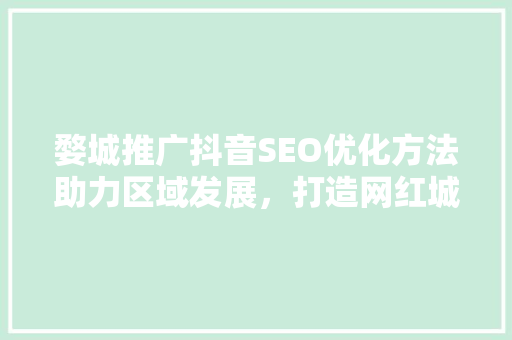 婺城推广抖音SEO优化方法助力区域发展，打造网红城市
