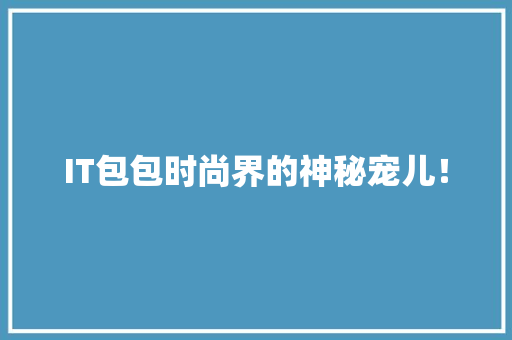 IT包包时尚界的神秘宠儿！ 商务信函