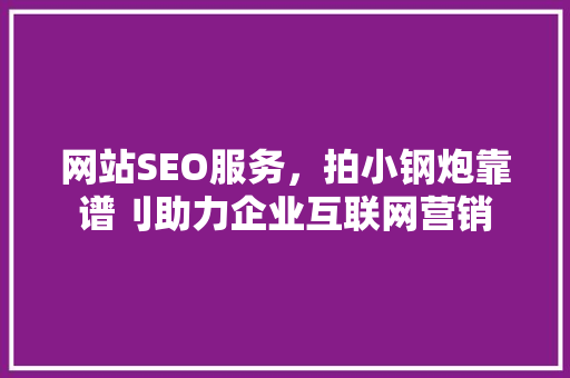 网站SEO服务，拍小钢炮靠谱刂助力企业互联网营销