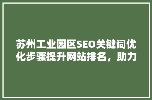 苏州工业园区SEO关键词优化步骤提升网站排名，助力企业腾飞