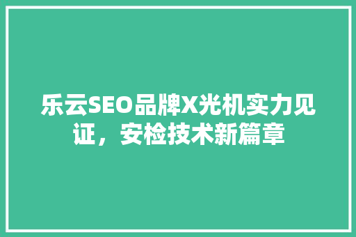 乐云SEO品牌X光机实力见证，安检技术新篇章