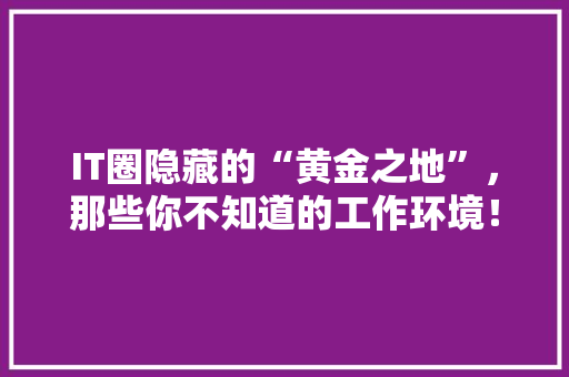 IT圈隐藏的“黄金之地”，那些你不知道的工作环境！