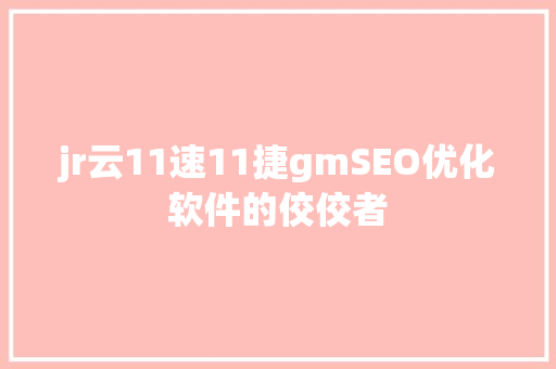 jr云11速11捷gmSEO优化软件的佼佼者