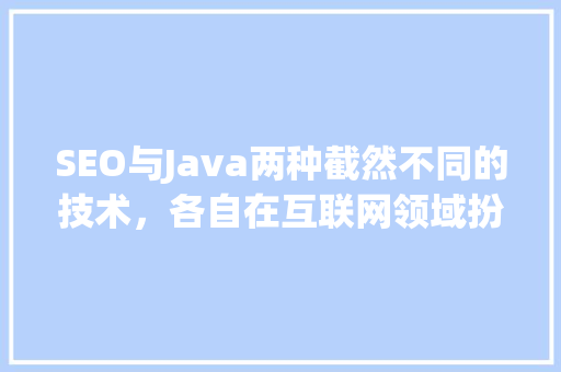 SEO与Java两种截然不同的技术，各自在互联网领域扮演着重要角色
