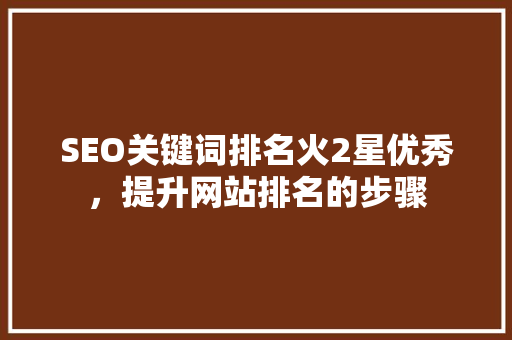 SEO关键词排名火2星优秀，提升网站排名的步骤