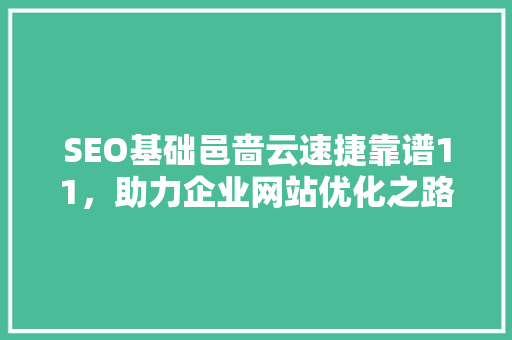 SEO基础邑啬云速捷靠谱11，助力企业网站优化之路