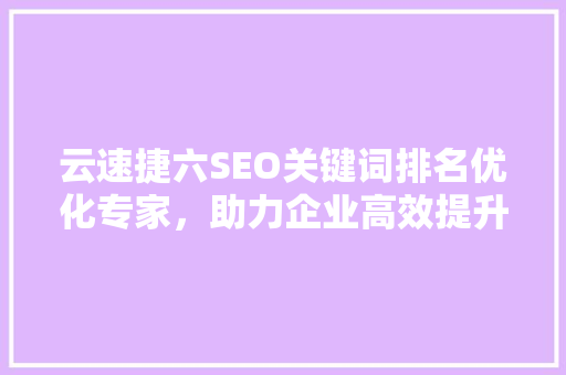 云速捷六SEO关键词排名优化专家，助力企业高效提升网站流量