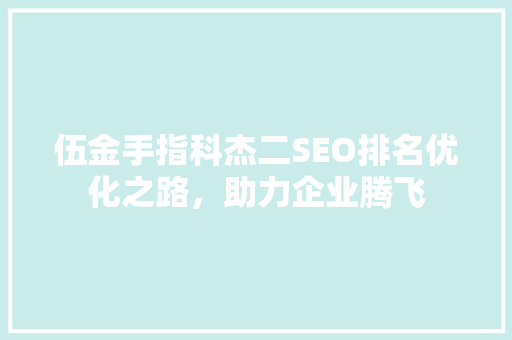 伍金手指科杰二SEO排名优化之路，助力企业腾飞